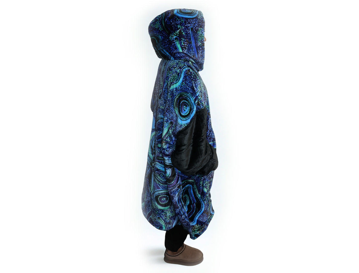 Blue Rain Oversize Hooded Blanket