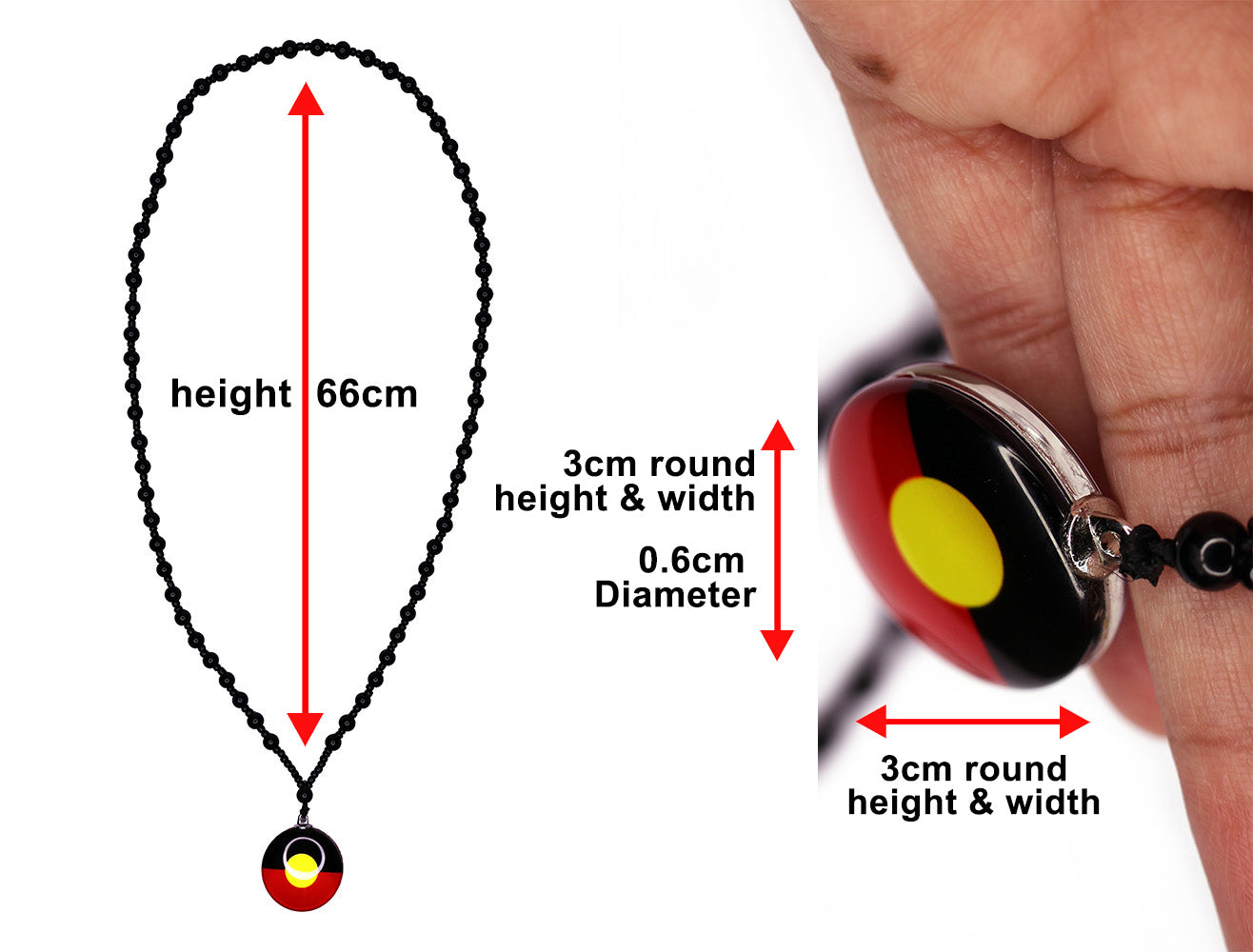 Aboriginal Flag Colours Glass Beaded Necklace