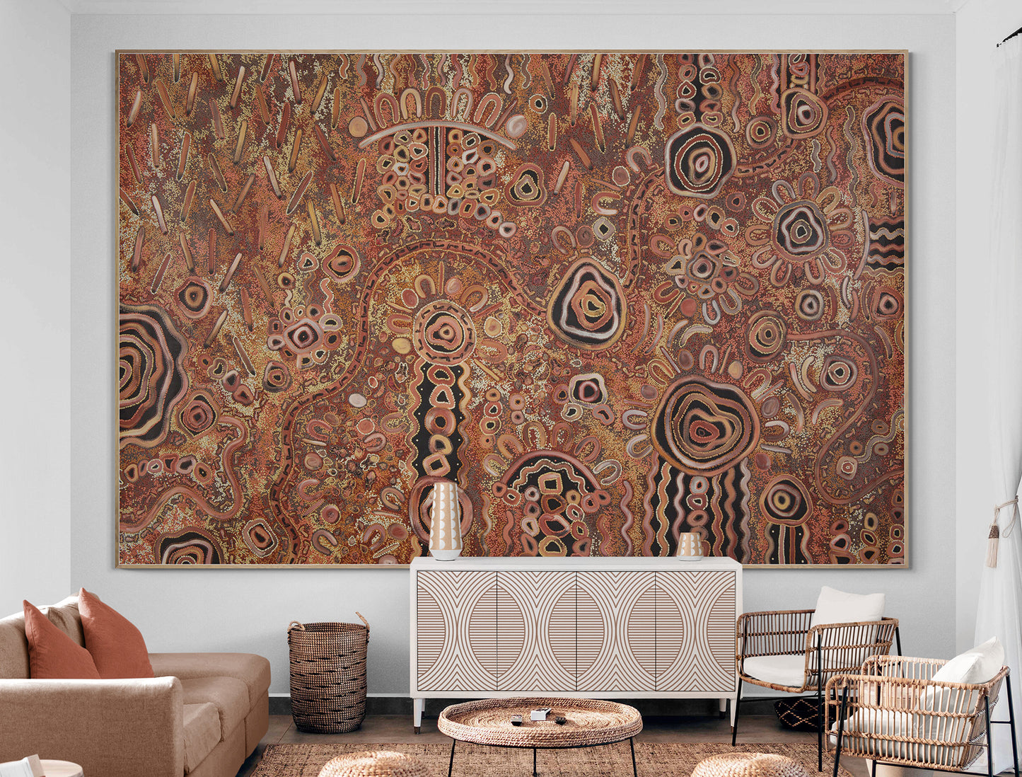 Family, Past & Present (Waltja-Irititja-Munu Waltja-Kuwaritja) Painting
