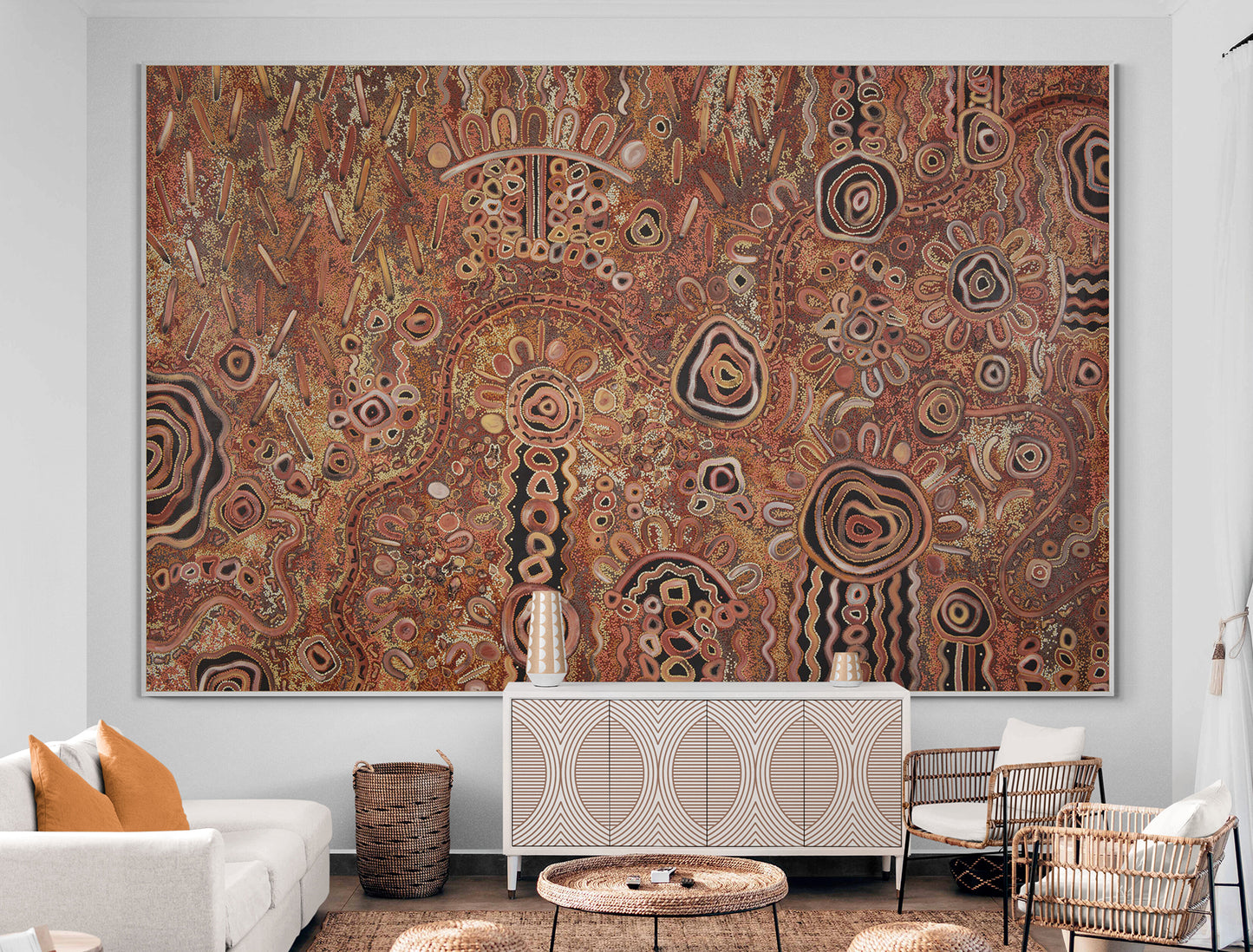 Family, Past & Present (Waltja-Irititja-Munu Waltja-Kuwaritja) Painting