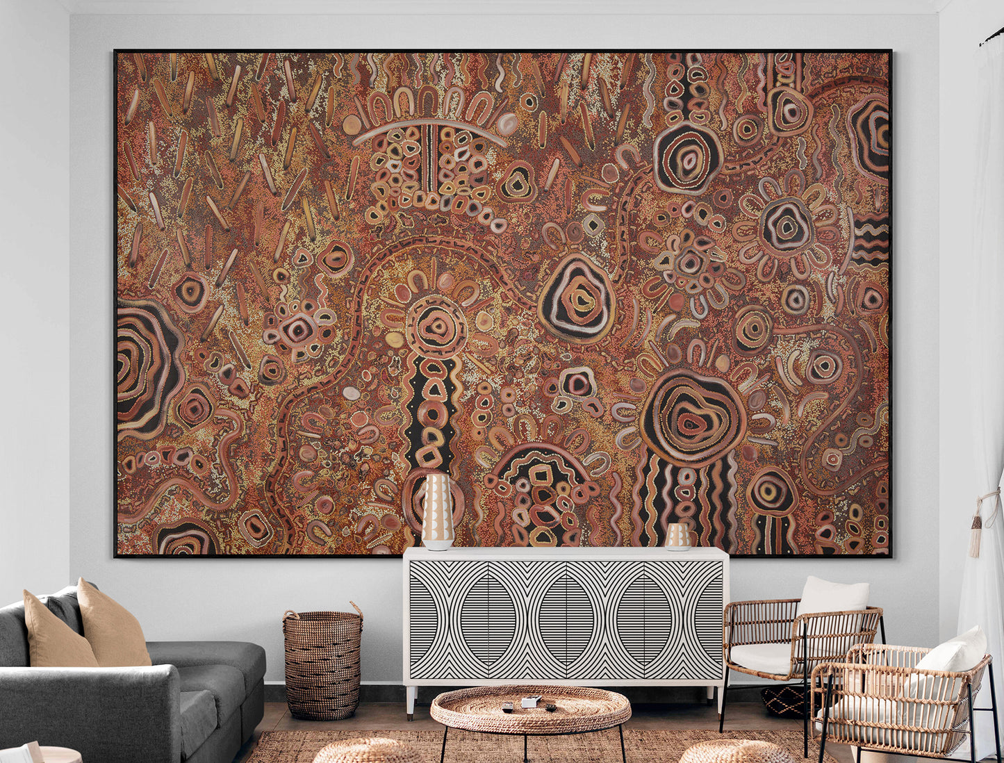 Family, Past & Present (Waltja-Irititja-Munu Waltja-Kuwaritja) Painting