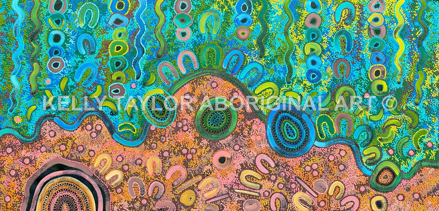 Out on Country – Original Aboriginal Painting by Kelly Taylor