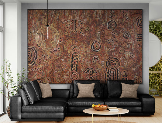 Family, Past & Present (Waltja-Irititja-Munu Waltja-Kuwaritja) Painting