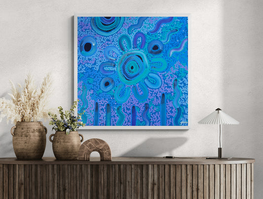Blue Rain (Painting) by T'keyah