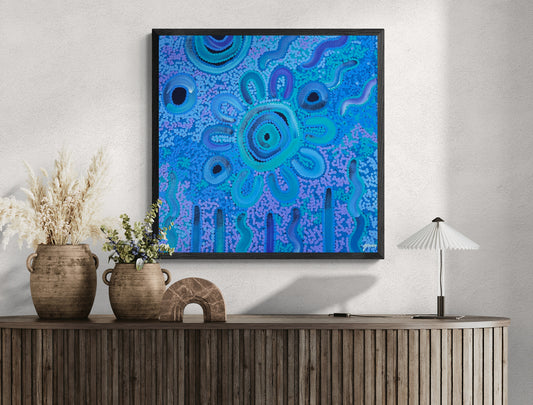 Blue Rain (Painting) by T'keyah