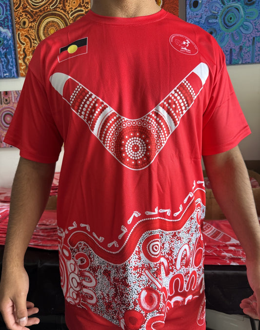 Koonibba Carnival Kids Polo Shirt - Aboriginal Art Design